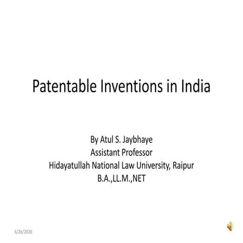 Patentable inventions