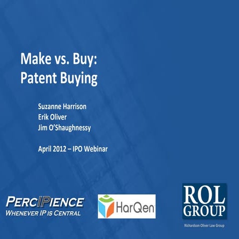 Make vs. Buy: Patent Buying