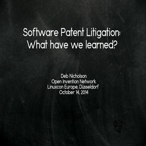 Software Patent Litigation: What Have We Learned?