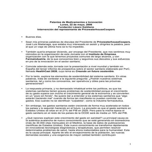 Patentes de medicamentos e innovación