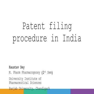 Patent filing procedure in India