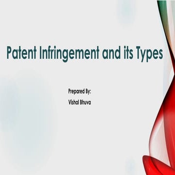 Patent infringement and its types
