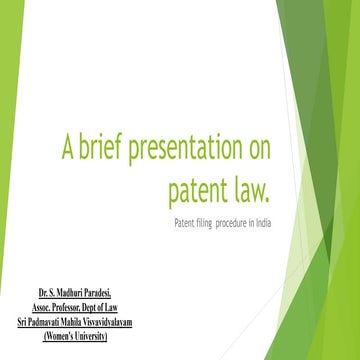 Patent law and filing procedure