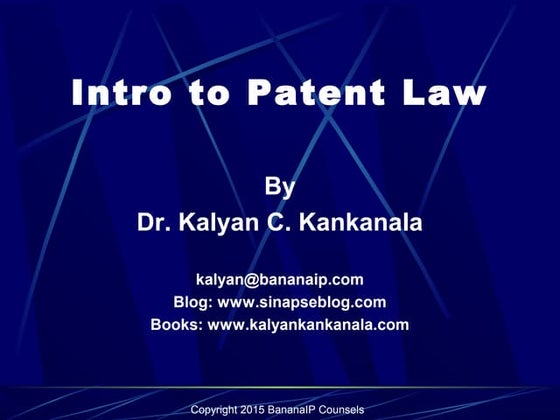 Patent Law: Rationale and Life Cycle | PPT