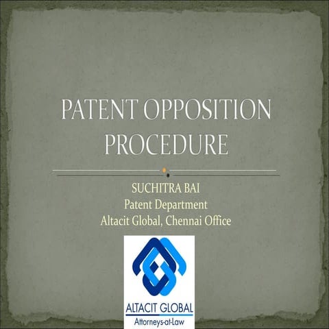 Patent opposition procedure