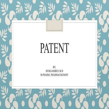 PATENT- Durgashree Diwakar