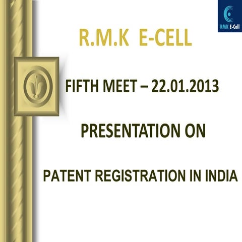 Patent registration in India