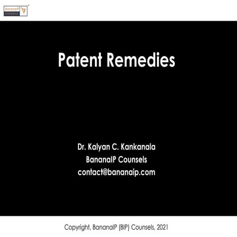 Patent Remedies 