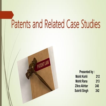 Patents and case study 