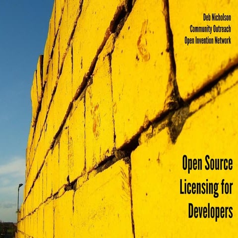 Patents, Licensing and Open Source
