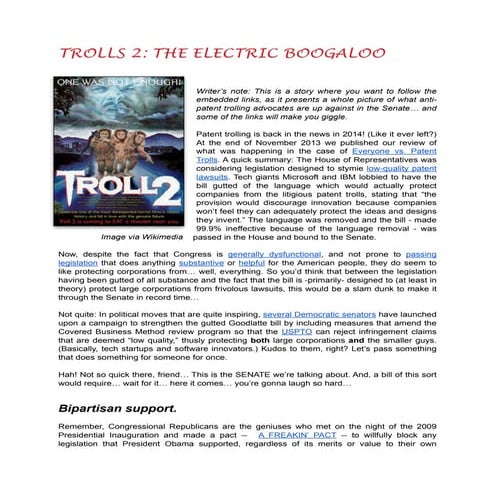 Patent trolls2 the electric boogaloo