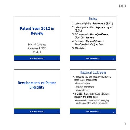 Patent Year In Review 2012