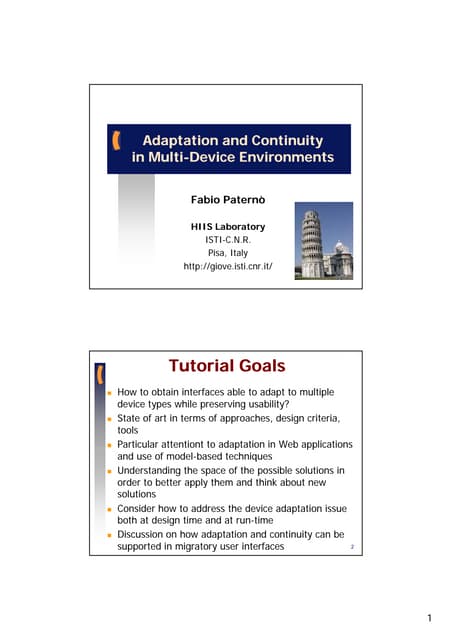 Adaptation and Continuity in Multi-Device Environments