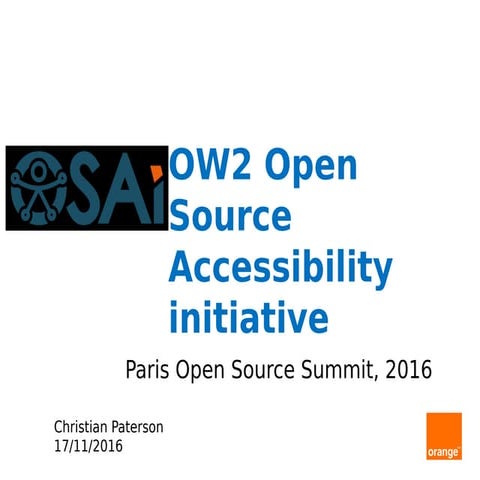 OSAi : L’INITIATIVE OW2 POUR L’ACCESSIBILITE OPEN SOURCE 