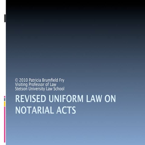 Patfry: Revised Uniform Law on Notarial Acts