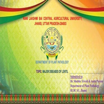 Major diseases of Lentil (Lens culinaris)