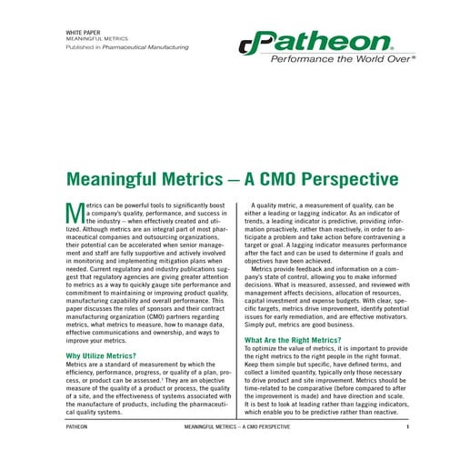 Patheon meaningful metrics_whitepaper