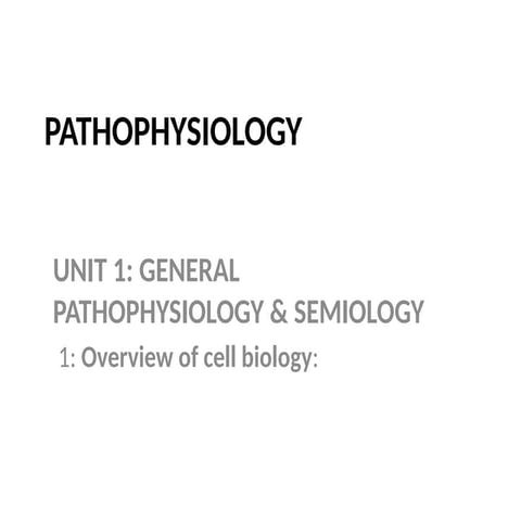 GENERAL PATHOPHYSIOLOGY & SEMIOLOGY NURSES