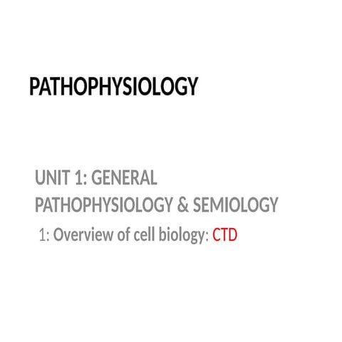 GENERAL PATHOPHYSIOLOGY & SEMIOLOGY STUDENTS