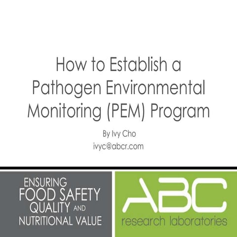 How to establish a pathogen environmental monitoring program | PPTX