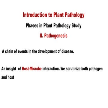 Pathogenesis in Plant Diseases: Inoculation