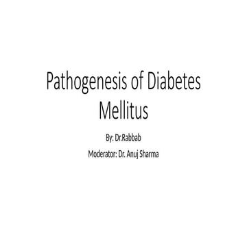 Type 2 Diabetes Mellitus - Pathophysiology | PPTX