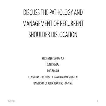 Pathology and management of recurrent shoulder dislocation