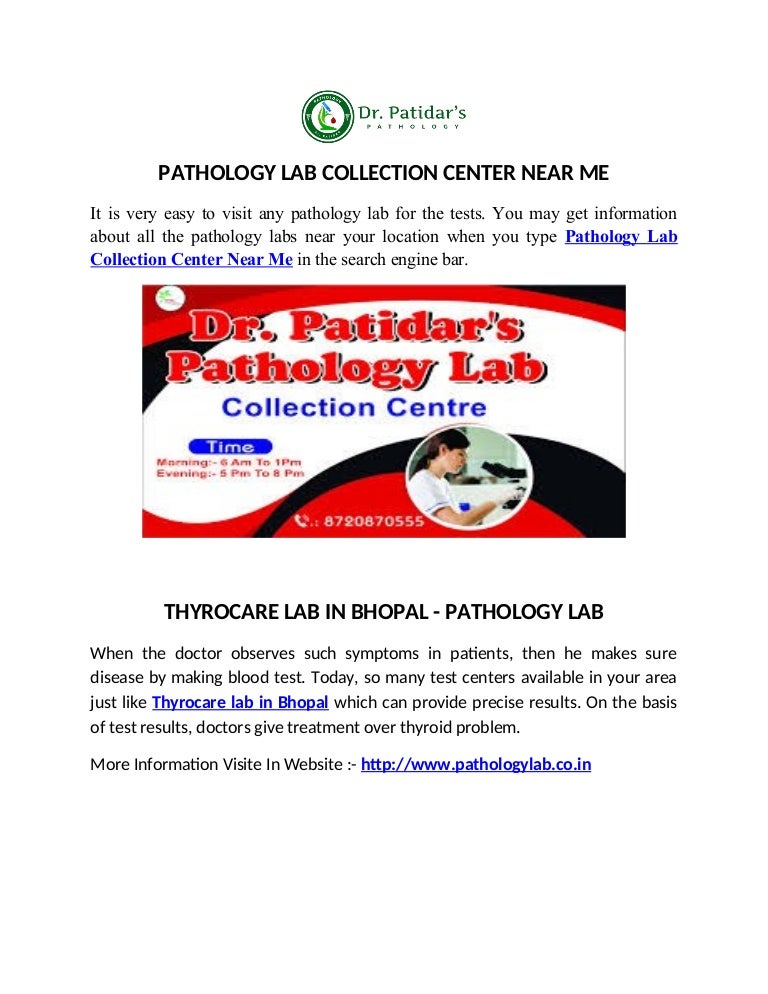 Pathology lab collection center near me