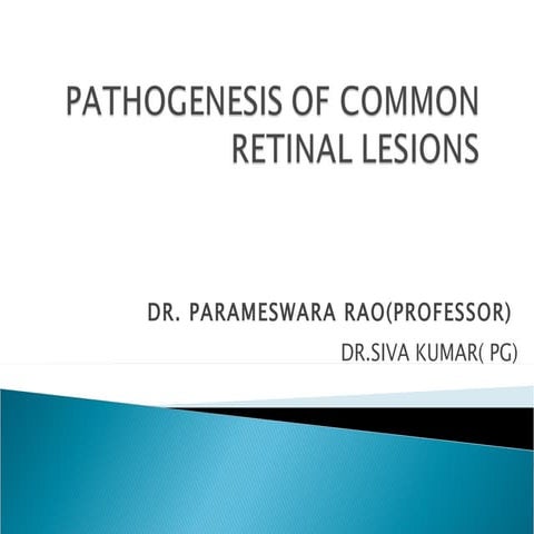 Retinal lesions Pathophysiology