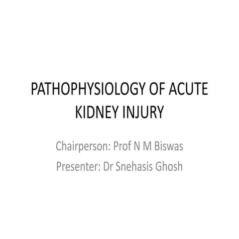 Pathophysiology of acute kidney injury
