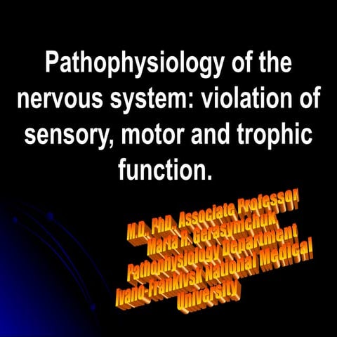 Pathophysiology of cns 