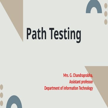 Path testing instructions decisions junctions