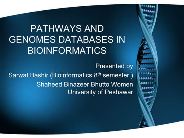 Pathways and genomes databases in bioinformatics