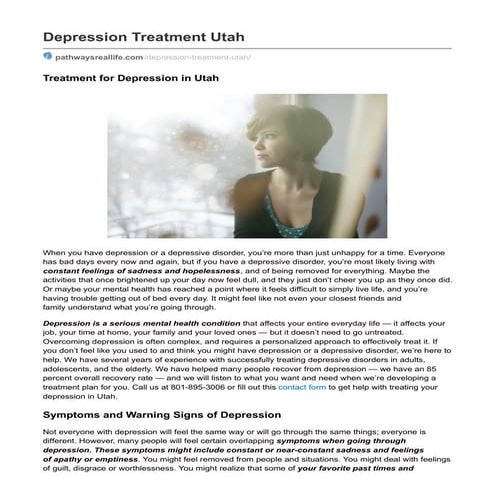 Depression Treatment Utah