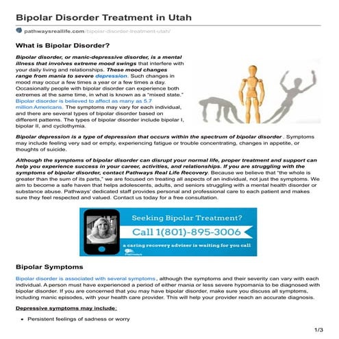 Bipolar Disorder Treatment in Utah