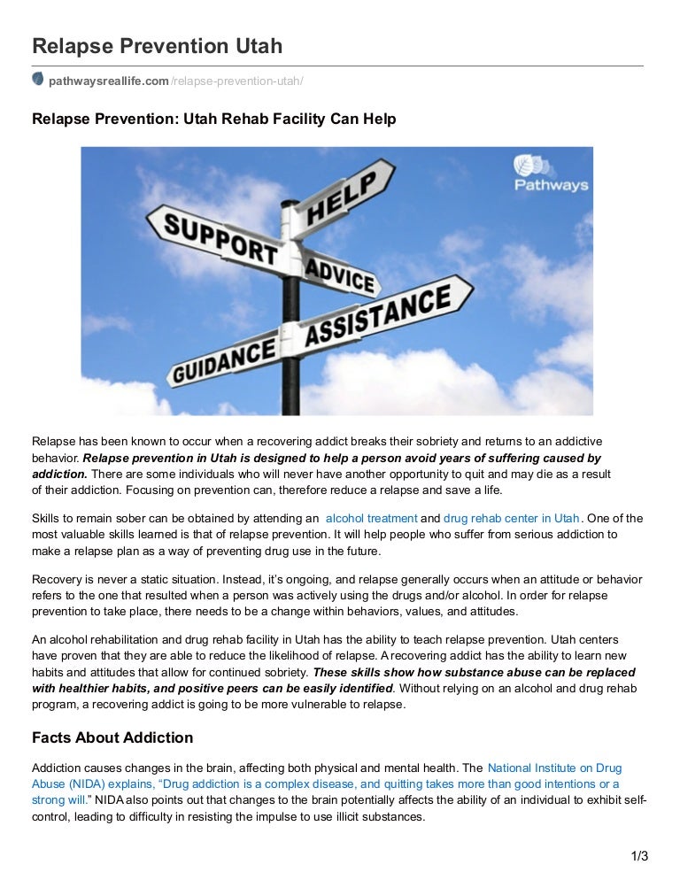 Relapse Prevention Utah