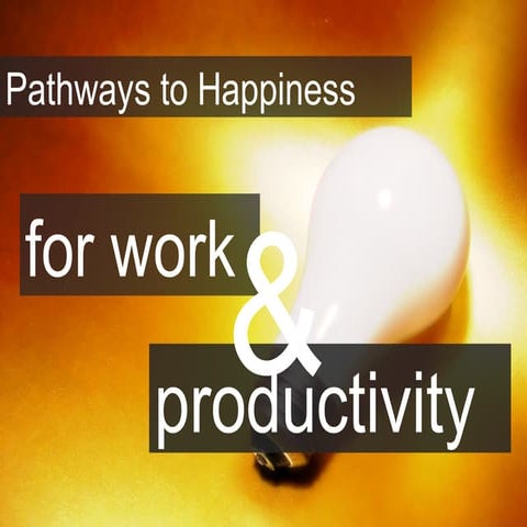 Pathways to Happiness for Satisfaction with Work in terms of productivity