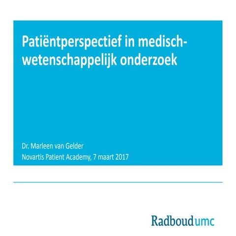 Patient Academy Onderzoek 7 maart 2017