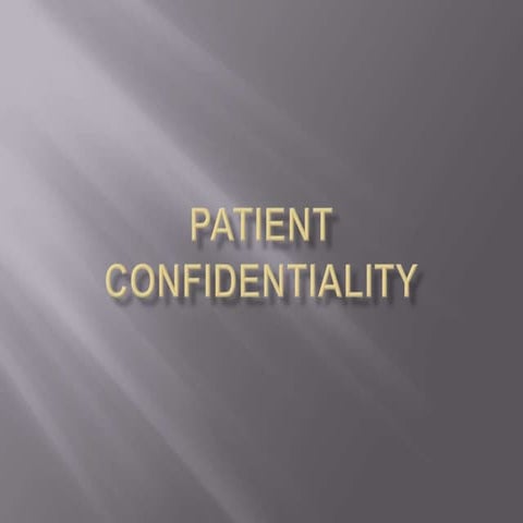 Patient confidentiality