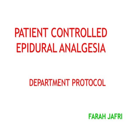 Patient control epidural analgesia Al Razi hospital Kuwait