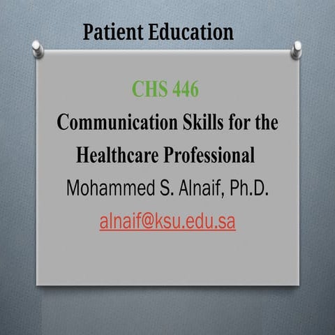 patient_education playes major role in students learning process