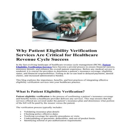 Why Patient Eligibility Verification Services Are Critical for Healthcare Rev...
