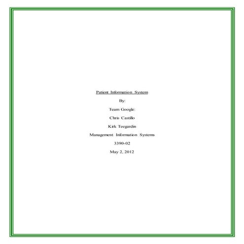 Patient Information System 