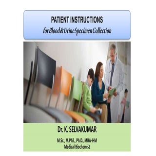 Patient instructions for Blood & Urine Specimen Collection