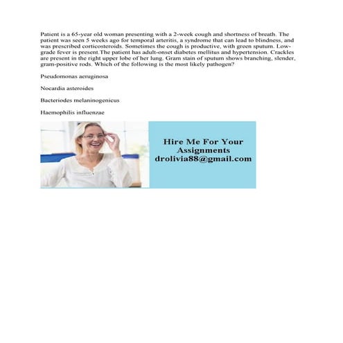Patient is a 65-year old woman presenting with a 2-week cough and shor.pdf