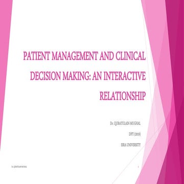 Patient management and clinical decision