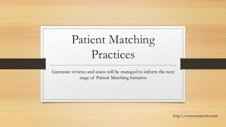 Patient Matching Practices