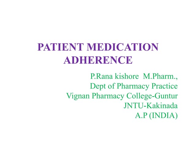 Medication adherence | PPTX