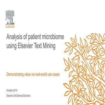 Patient microbiome analysis using Elsevier text mining