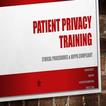 Patient Privacy Training